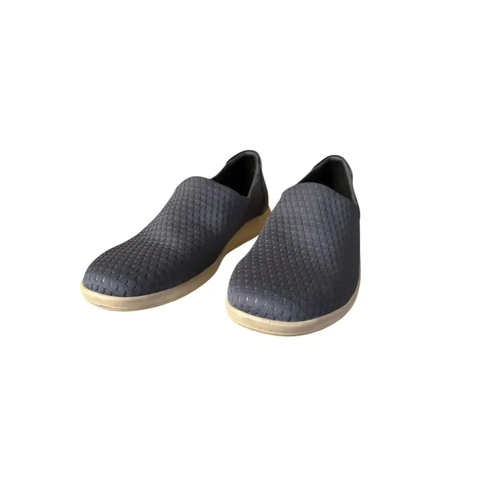 ECCO Soft 2.0 Womens Slip On Sneaker Blue Diamond Knit Textile Size 40 9 9.5